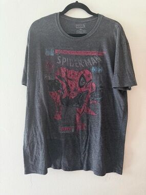 Marvel Spider-Man Short Sleeve Tee - Charcoal with Red Graphic